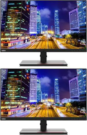 Lenovo ThinkVision P27u 27-inch 3840 x 2160 LED Backlit Ultra HD 4K LCD Monitor, 2-Pack Bundle with HDMI, DisplayPort in & out, Daisy Chain ready, Dock, USB-C, USB Hub, Integrated Speakers