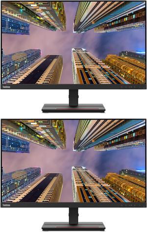 Lenovo ThinkVision S24e 24-inch 1920 x 1080 LED Backlit Full HD LCD Monitor, 2-Pack Bundle with HDMI, VGA