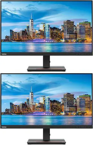 Lenovo ThinkVision S27e 27-inch 1920 x 1080 LED Backlit Full HD LCD Monitor, 2-Pack Bundle with HDMI, VGA