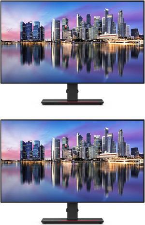 Lenovo ThinkVision P27h 27-inch 2560 x 1440 LED Backlit Quad HD LCD Monitor, 2-Pack Bundle with HDMI, DisplayPort in & out, Daisy Chain ready, Dock, USB-C