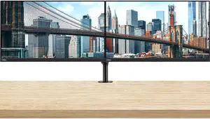 Lenovo ThinkVision S24e 24-inch 1920 x 1080 LED Backlit Full HD LCD Monitor, 2-Pack Bundle with HDMI, VGA, Desk Mount Dual Monitor Stand