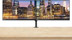 Lenovo ThinkVision P24h 24-inch 2560 x 1440 LED Backlit Quad HD LCD Monitor, 2-Pack Bundle with HDMI, DisplayPort in & out, Daisy Chain ready, Dock, USB-C, USB Hub, Desk Mount Dual Monitor Stand