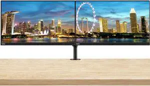 Lenovo ThinkVision P27u 3840 x 2160 LED Backlit Ultra HD 4K LCD Monitor, 2-Pack Bundle with HDMI, DisplayPort, Daisy Chain ready, Dock, USB-C, Integrated Speakers, Desk Mount Dual Monitor Stand