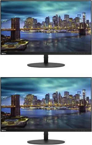 Lenovo ThinkVision T27i 27-inch 1920 x 1080 LED Backlit Full HD Widescreen LCD Monitor, 2-Pack Bundle with HDMI, VGA, DisplayPort, USB Hub