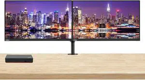 Lenovo ThinkVision T24i 24-inch 1920 x 1080 LED FHD Widescreen LCD Monitor, 2-Pack Bundle with HDMI, VGA, DisplayPort, USB Hub, Desk Mount Dual Monitor Stand, ThinkPad Universal USB-C Multiport Dock
