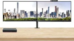 Lenovo ThinkVision T24v 24-inch 1920 x 1080 LED FHD LCD Monitor, 2-Pack Bundle with T24i, HDMI, DisplayPort, USB Hub, Webcam, Speaker, Microphone, Dual Monitor Stand, ThinkPad Universal USB-C Dock