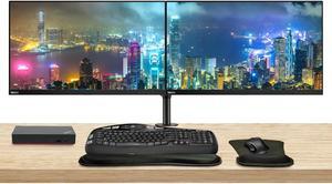 Lenovo ThinkVision T27i 27-inch 1920 x 1080 LED FHD LCD, 2-Pack Bundle with HDMI, DisplayPort, USB Hub, Dual Monitor Stand, ThinkPad USB-C Dock, MK670 Wireless Keyboard & Mouse, Gel Mouse & Wrist Pad
