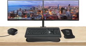 HP P24 G5 24-inch 1920 x 1080 Full HD Edge LED LCD Monitor, 2-Pack Bundle with HDMI, VGA, & DisplayPort, Dual Monitor Stand, USB-C Dock, MK540 Wireless Keyboard & Mouse, Gel Mouse & Wrist Pad