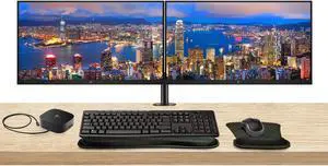 HP EliteDisplay E27 G5 27-inch Full HD LED-Backlit LCD IPS Monitor, 2-Pack Bundle with HDMI, DisplayPort, Dual Monitor Stand, USB-C Dock, MK270 Wireless Keyboard & Mouse, Gel Mouse & Wrist Pad