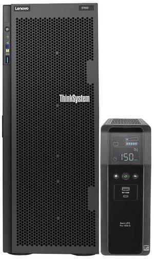 Lenovo ThinkSystem ST650 Tower Server Bundle with UPS Battery Backup, 2 x Intel Xeon Silver 4309Y, 128GB DDR4, 2TB SSD, 24TB HDD, RAID, Matrox G200 Graphics
