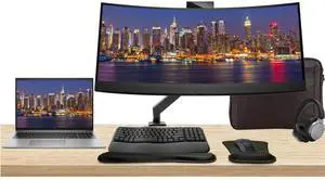 HP Notebook ZBook Firefly G10 16" i7, 16GB RAM, 512GB SSD, Windows 11 Pro, Z Display Z34c 34" Curved Monitor and builtin Webcam Bundled with Mount, MK670 Wireless Keyboard, Mouse, Headphones and Bag