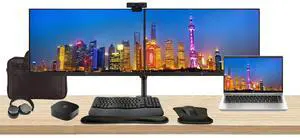 HP ProBook 440 G10 14" i5, 16GB RAM, 256GB SSD, Bundle with 2 x EliteDisplay E27 27" Monitors, Dual Stand, USB-C Dock, MK670 Wireless Keyboard and Mouse, Gel Pad, Webcam, Headphones, Bag