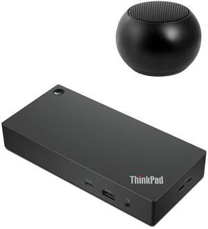 Lenovo ThinkPad Universal USB-C Dock 90W 4K Support, HDMI, USB-C, DisplayPort, USB Hub Bundled with Bluetooth Mini U Speaker with Built-in Mic, 4 Hour Playback