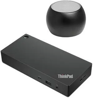 Lenovo ThinkPad Universal Smart USB-C Dock 96W 4K, HDMI, USB-C, DisplayPort Bundled with Bluetooth Boost U Speaker with Built-in Mic, 5 Hour Playback