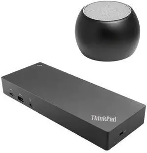 Lenovo ThinkPad Hybrid USB-C with USB-A Dock 90W 4K, HDMI, USB-C, DisplayPort Bundled with Bluetooth Boost U Speaker with Built-in Mic, 5 Hour Playback
