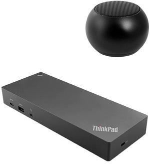Lenovo ThinkPad Hybrid USB-C with USB-A Dock 90W 4K, HDMI, USB-C, DisplayPort Bundled with Bluetooth Mini U Speaker with Built-in Mic, 4 Hour Playback