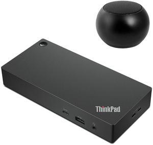 Lenovo ThinkPad USB-C Dock Bundle with Mini Speaker, For T-Series Gen 1-3, E-Series Gen 1-5, L-Series Gen 1-3, P1 Gen 1-5, P-Series Gen 1-3, X-Series Gen 1-3, X1-Series Gen 8-10, Z-Series Gen 1-2