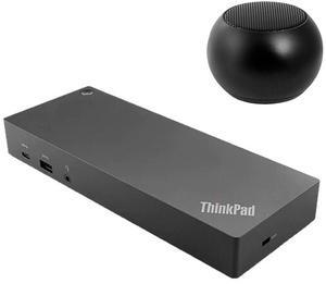 Lenovo ThinkPad USB-C Dock Bundle with Mini Speaker, For T-Series Gen 1-3, E-Series Gen 1-5, L-Series Gen 1-3, P1 Gen 1-5, P-Series Gen 1-3, X-Series Gen 1-3, X1-Series Gen 8-10, Z-Series Gen 1-2