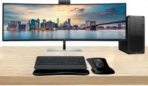HP Workstation Bundle Z2 G9 Tower i7, 64GB RAM, 1TB SSD, Windows 11 Pro, 549pm 49" Curved DQHD Monitor and MK650 Wireless Keyboard & Mouse with Gel Pad HP Workstation Bundle Z2 G9 Tower i7, 64GB RAM, 1TB SSD, Windows 11 Pro, 549pm 49" Curved DQHD Monitor and MK650 Wireless Keyboard & Mouse with Gel Pad