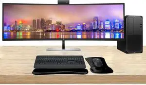 HP Workstation Bundle Z2 G9 Tower i7k, 64GB RAM, 1TB SSD, Windows 11 Pro, 549pm 49" Curved DQHD Monitor and MK650 Wireless Keyboard & Mouse with Gel Pad HP Workstation Bundle Z2 G9 Tower i7k, 64GB RAM, 1TB SSD, Windows 11 Pro, 549pm 49" Curved DQHD Monitor and MK650 Wireless Keyboard & Mouse with Gel Pad