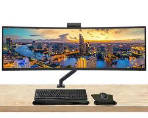 HP Series 5 Pro 549pm 49 inch 5120 x 1440 DQHD Curved Monitor, Bundle with Full Dock, Ethernet, HDMI, DisplayPort, USB-C, Speaker, MK270 Wireless Keyboard and Mouse, Gel Wrist Pad, and Stand HP Series 5 Pro 549pm 49 inch 5120 x 1440 DQHD Curved Monitor, Bundle with Full Dock, Ethernet, HDMI, DisplayPort, USB-C, Speaker, MK270 Wireless Keyboard and Mouse, Gel Wrist Pad, and Stand