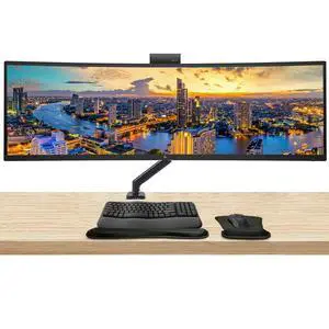 HP Series 5 Pro 549pm 49 inch 5120 x 1440 DQHD Curved Monitor, with Full Dock, Ethernet, HDMI, DisplayPort, USB-C, Speaker, MK670 Wireless Keyboard and Mouse, Wrist Pad, and Stand HP Series 5 Pro 549pm 49 inch 5120 x 1440 DQHD Curved Monitor, with Full Dock, Ethernet, HDMI, DisplayPort, USB-C, Speaker, MK670 Wireless Keyboard and Mouse, Wrist Pad, and Stand