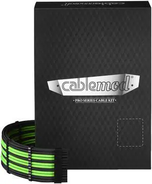 CableMod PRO ModMesh E-Series G3 / G2 / P2 / T2 Cable Kit - BLACK / LIGHT GREEN