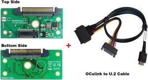 U.2 (SFF-8639) male to M.2 NVMe SSD Adapter with OCulink (SFF-8611) to U.2 Cable KIT