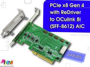 PCIe x8 Gen 4 with ReDriver to OCulink 8i Add-in Card