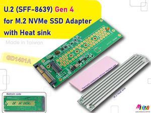U.2 PCIe 4.0 to M.2 (22x110mm) for Samsung 980 PRO NVMe M.2 SSD