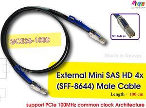 PCIe 3.0 SFF-8644 4X cable, support Common Clock Architecture