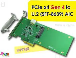 PCIe x4 Gen4 to U.2 (SFF-8639) SSD AIC for Server BMC Management