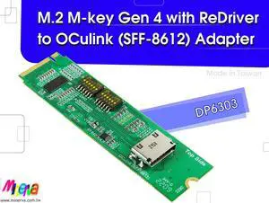 M.2 Golden Edge PCIe Gen 4 with ReDriver for SFF-8612 4i Adapter M.2 Golden Edge PCIe Gen 4 with ReDriver for SFF-8612 4i Adapter