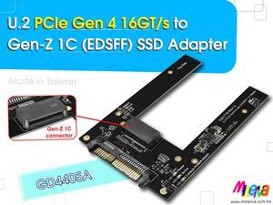 SFF-8639 PCIe 4.0 to EDSFF 1C+12V Hot plug Power Protection Adapter