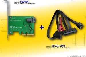 PCIe x4 Gen3 to Mini SAS HD Adapter & U.3 (SFF-8639) to Mini SAS HD Cable KIT