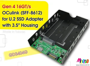 SFF-8612 4i PCIe Gen 4 to U.2 (SFF-8639) with 3.5" Enclosure SFF-8612 4i PCIe Gen 4 to U.2 (SFF-8639) with 3.5" Enclosure