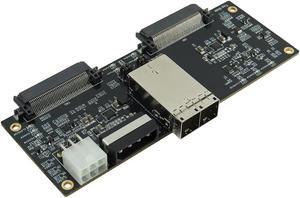 SFF-8674 1x2, 4X PCIe 4.0 to U.2 dual port Adapter with Hot Swap Power