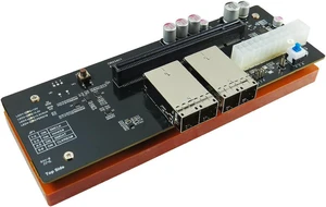 SFF-8674 8x(External Mini SAS HD) dual port PCIe4.0 to PCIe x16 Slot with 12V, 3.3V, 3.3Vaux Hot Swap Power Controllers SFF-8674 8x(External Mini SAS HD) dual port PCIe4.0 to PCIe x16 Slot with 12V, 3.3V, 3.3Vaux Hot Swap Power Controllers