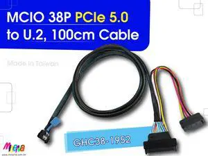 SFF-TA-1016 PCIe 5.0 to U.2(SFF-8639), 100cm Cable
