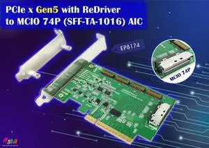 PCIe x8 Gen 5 with ReDriver to MCIO 74P AIC