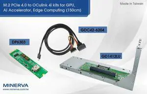 M.2 PCIe 4.0 to OCulink 4i kits for GPU, Edge Computing-150cm M.2 PCIe 4.0 to OCulink 4i kits for GPU, Edge Computing-150cm