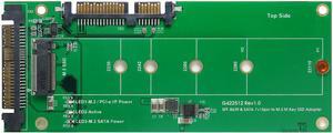 U.2 (SFF-8639) to M.2 NVMe SSD & SATA 7+15pin to M.2 (SATA I/F) SSD Adapter Support 2230 / 2242 /2260 /2280 /22110