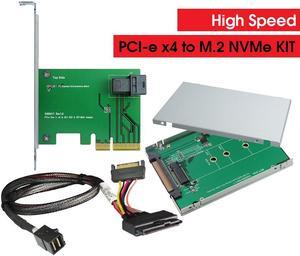 Innocard PCIe x4 to M.2 NVMe Converter Kit PCIe Gen3, 4 Lanes to Mini SAS HD (SFF-8643) Converter with U.2 to Mini SAS HD Cable with U.2 to M.2 NVMe SSD Converter Kit