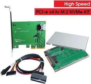Innocard PCIe x4 to M.2 NVMe SSD Converter KIT PCIe Gen 3 / 4Lanes to Slimline SAS (SFF-8654) converter with U.2 (SFF-8639) to SFF-8654 Cable with SFF-8639 to M.2 NVMe SSD Converter Kit