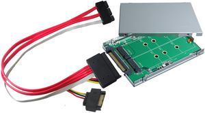 SATA Express to M.2 SSD dual port Adapter with 2.5" Aluminum Enclosure & SATA Express Cable