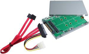 SATA Express to M.2 SATA 2 ports Adapter with 2.5" Aluminum Housing & SATA Express to SATA dual ports cable
