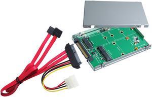 SATA Express to M.2 SATA SSD & mSATA SSD Adapter with 2.5" Aluminum Housing & SATA Express to SATA dual ports cable