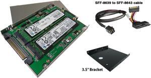 Innocard BU287FU U.2 (SFF-8639) to M.2 NVMe SSD & SATA Express to M.2 (SATA interface) Adapter with 2.5" Housing & U.2 to Mini SAS HD Cable