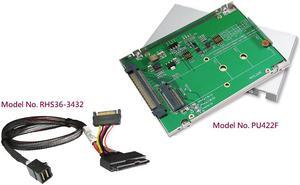 Innocard 2.5" U.2 Enclosure for M.2 / M.3 SSD with SMBUS EEPROM & U.2 to Mini SAS HD Cable