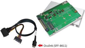 Innocard 2.5" U.2 (SFF-8639) to M.2 NVMe SSD Enclosure with SMBUS EEPROM + U.2 to Oculink Cable